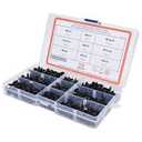 Fgruh 50pcs Screws and Nuts Assortment Kit,M4 M5 M6 Phillips Pan Head Assorted Nuts and Bolts,Washers Kit for Headboard, Wall Plate Switch, Receptacles Mounting Screws Black