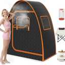 Portable Sauna for Home, Portable Steam Sauna, Upgraded Sauna Box for Relaxation, Detoxification, Sauna Tent with Sturdy Stainless Steel Frame, 1500W/3L Steamer, 57" X 31.5" X 70" (Black)