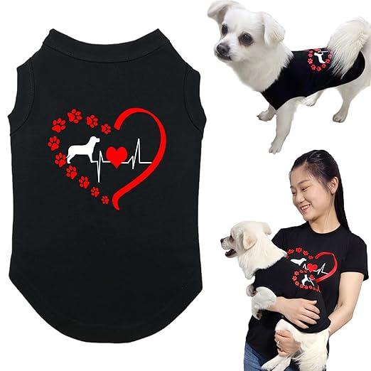 Dog Shirt Lovely Matching Dog and Owner Shirts Famliy Pet Clothes Puppy Summer Vest Tee Tops ParentPets Outfits for XXL Dogs Dog Costume Dry Cool Apparel Dogs&Mommy Sweatshirt