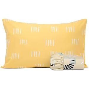 Salt Earth 100% Cotton 210TC Kids Bedsheet, Twin Fitted Sheet,Toddler Bed, 2 Piece Bedding Set- 1 Fitted Sheet and 1 Pillowcase, Themed Toddler Bed Sheets, Cute Sheets (Summerland/Yellow)