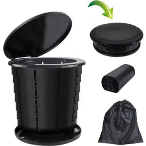 Portable Camping Toilet Bucket | Folding Retractable Potty for Adults With Bags | Outdoor Camp Boat Toilet