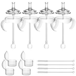 Sippy Cup Conversion Kit for Philips Avent Natural Baby Bottles, Sippy Cups Transition Kit with Soft Straw top,Weighted Straw, Bottle Handle, Cleaning Brush, Dust-Proof Case, 8m+, 4 Pack