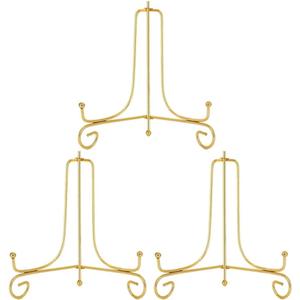 LIONWEI LIONWELI 8 Inch Gold Iron Plate Stand Holder Easel Display Stand for Plate?Picture?Photo and More,3 pcs.