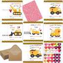 Construction Valentines Day Cards for Kids 30 PCS Cute Funny 4.7 * 3.6 Inch School Classroom Exchange Greeting Boys Girls Gift with Envelopes & Heart Stickers (Truck) (Yellow, Black, Red)