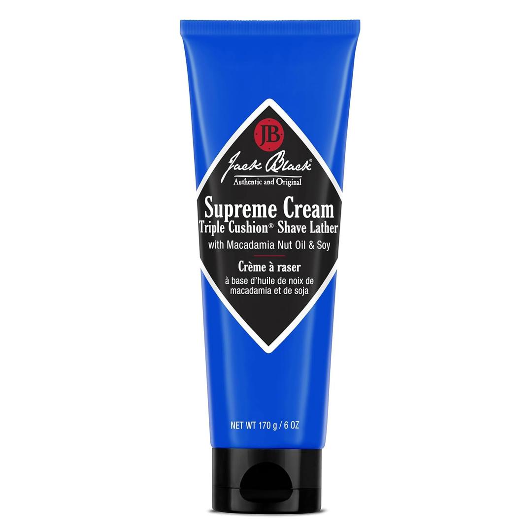 Jack Black Supreme Cream Triple Cushion Shave Lather - Shaving Cream Mens, Shave Cream for Men, Jack Black Shaving Cream for Men, Shaving Lather, Mens Shaving Cream, Jack Black Shave Cream (6 Ounce (Pack of 1))