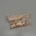 30 Pcs Unfinished Wooden Wheels Small Craft Wheels Flat Model Car Wheels Wood Crafting Supplies with 15 Pcs Wooden Sticks