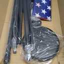 Indoor Flag pole with Base,Telescoping Flag Pole 8FT-9FT, Flagpoles Rotate 360 Degrees, 3X5ft American Flag. Suitable for Office, Auditorium, School, Use(Black-US)