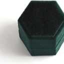 BKEKM Jewelry Box Velvet Jewelry Storage Double Slot Ring Holder Jewelry Case Display Hexagon Geometric Jewelry Box Organizer