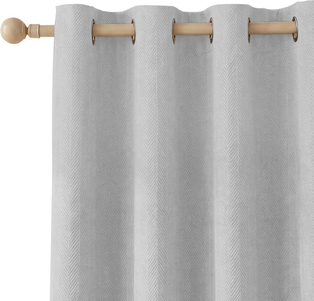 Blackout Curtains for Bedroom 96 inch Curtains,2 Panels,Light Gray | Cutains for Bedroom,Thermal Insulated Grommet Window Drapes,Waterproof Blackout Curtains for Living Room,52 x 96 in,2 Panels