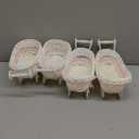 Ciieeo 4pcs Mini Rattan Trolley Basket Weddings Showers Decorative Candy Serving Basket for Party Favors Multi-Function Woven Flower Baskets Containers