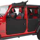 Bestop 5175035 Black Diamond 2-Piece Fabric Front Doors For 2018-Current Jeep Wrangler JL,4