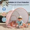 Tiny Land Baby Beach Tent Pop Up Baby Tent with UV Protection, Portable Baby Beach Essentials, 35"x28"x32" Sun Shelter for Infants, Baby Outdoor Use (Pink)