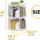 SpaceAid 2 Tier Rotating Bookshelf Tower, Spinning Bookcase Lazy Susan, Revolving 360 Book Shelf Storage Round Carousel, Vertical Rotate Turning Spiral Corner Organizer, White, 2 Tier, 25.6" H