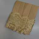 GORGECRAFT 5.7 Inch Width Gold Metallic Venice Lace Trim 2.6 Yards Sequin Flower Embroidery Lace Ribbon Applique Sewing Floral Crown Edge Trimming for DIY Crafts Clothes Wedding Home Decor
