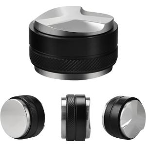 53mm Espresso Distributor & Tamper, Coffee Distributor Adjustable Height, Coffee Leveler Fits with Two-in-one Double-head and Flat-bottom Three Leaf for Macaroons Espresso Coffee