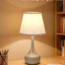 FAISHILAN Touch Table Lamp for Bedroom Set of 2, Farmhouse 3-Way Dimmable Table Lamps for Nightstand with Fabric Shade, Lamps for Living Room，Desk Lamps for Home Office, Black Lamp for Bedroom