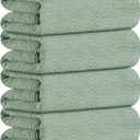 Green Bath Towel Set of 4, 35x70 Inches Oversized Bath Towels Extra Large Microfiber Shower Towels Textured Ultra Soft Absorbent Quick Dry Towel Bath Sheets for Adults Bathroom Hotel Spa