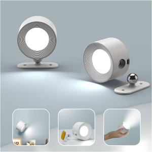 Koopala Pack of 2 LED Wall Lamps with Rechargeable Battery Operated, Wall Mounted Lights with 3 Brightness 3 Color Temp Removable Charging 360Rotate Magnetic, Cordless Wall Sconces for Reading Bedside