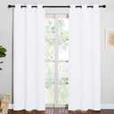 NICETOWN Window Treatment Curtain Set - 50% Light Reducing Drapes for Living Room, Curtain Panels for Patio Door (2 Panels, 42 inches x 84 inches, Pure White)