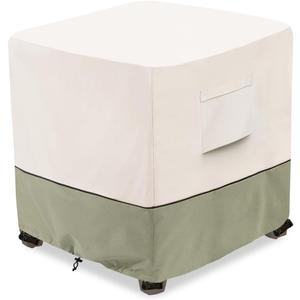 Bitubi Waterproof Patio Ottoman Cover, Heavy Duty Square Outdoor Side Table Furniture Covers Size 32L x 32W x 18H inch (Beige)