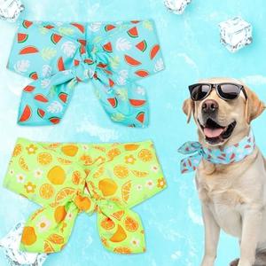 EXPAWLORER Dog Cooling Bandana - Summer Dog Bandanas with Ice Bag & Thermal Insulation Layer, Reusable Freezing Gel Cooling Pet Scarf for Hot Days, Neck Cooler for All Breeds (Blue Green, S)