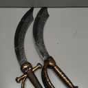 2pcs Pirate Sword,18" Plastic Toy Sword for Kids,Pirate Costume Accessories for Adult Halloween Cosplay,Party Dress-Up Brown