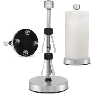 Paper Towel Holder Countertop, Kitchen Towel Holder, Premium Stainless Steel Heavy Duty, Kitchen Apartment Essentials Paper Towel Dispenser with Weighted Base Counter Top