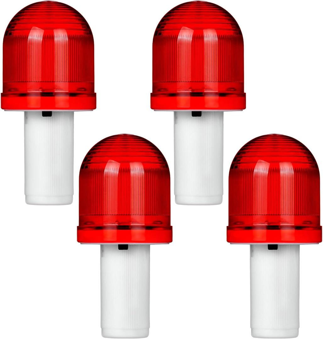 4-Pack LED Traffic Cone Lights - Emergency Flashing Warning Light for Collapsible Cones, 360-Degree LED Barricade Lights for Traffic Safety and Emergencies