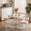 VECELO Square Dining Table for 2-4 People, 29"x29" Minimalist Kitchen Table with Sturdy Wooden Legs, Versatile Table Desk for Small Space,Dining Room,Living Room,Home Office,Easy Assembly,White, 29" x 29" x 30"