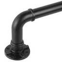 YAJUXIU Black Industrial Curtain Rod for Windows 66-120 Inches - Rustic 1 Inch Rod for Indoor or Outdoor Use, Adjustable from 30 to 120 Inches