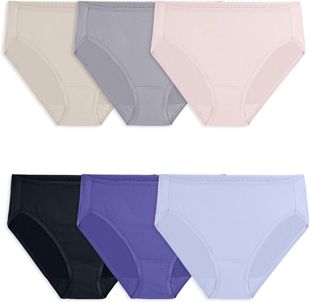 Fruit of the Loom Women's Lightweight Microfiber Underwear, Smooth Under Clothes, (XL)