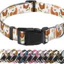 Dog Collar, Cute Dog Collar for Small Medium Large Dogs, Personalized Adjustable Soft Pet Collars with Quick Release Buckle for Walking Running, Cute Boho Chicken Large