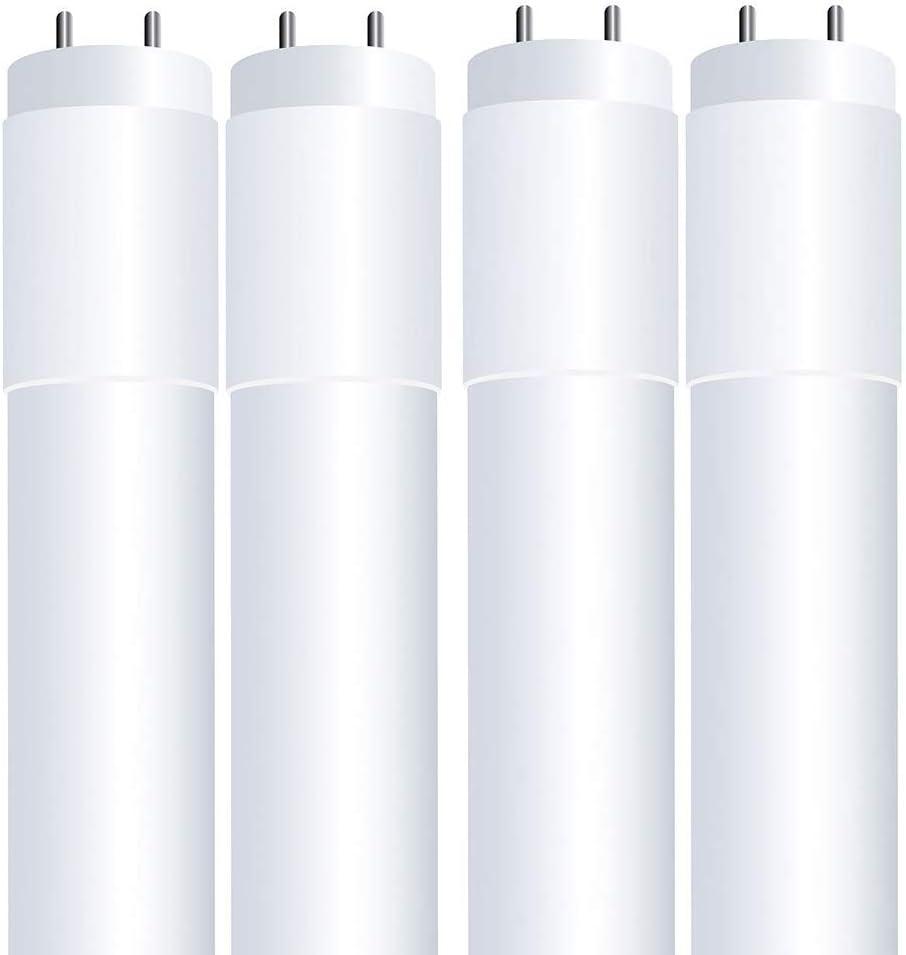 Feit Electric T8 LED Bulbs 4 Foot, 40 Watt Equivalent, Type A Tube Light, Plug & Play, T8 or T12 LED Tube Light, LED Fluorescent Replacement, Frosted, T48/840/LEDG2/4, 4100K Cool White, 4 Pack