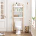 Spirich Over The Toilet Storage Shelf, 3-Tier Over Toilet Bathroom Organizer, Space-Saving Above Toilet Storage Shelf Rack with Bamboo Frame