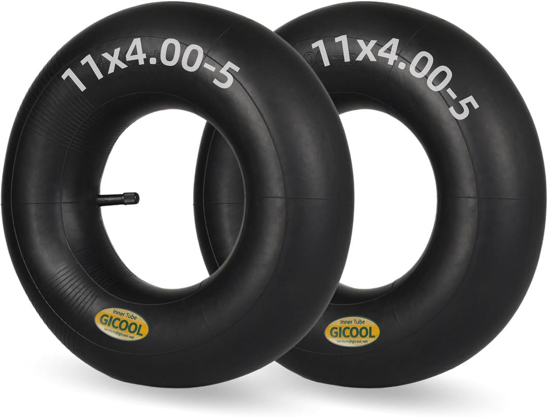 GICOOL 11x4.00-5 Replacement Inner Tube, 2 Pack with TR-13 Valve Stem, Heavy Duty, for Zero Turn Mower Front Tire