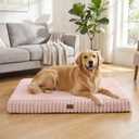 Orthopedic Dog Bed for Medium Dog, Waterproof Pet Bed,Non-Slip Bottom and Egg-Crate Foam with Removable Washable Cover Crate Bed,Pink,30"x20"x3"