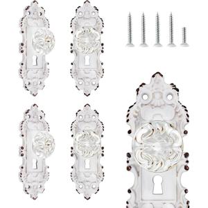 Vintage Dummy Door Knob Interior Crystal Glass Door Knobs 4 Drawer Dresser Handles Antique White Cabinet Knobs Keyless Decorative Hallway Closet Door Pulls