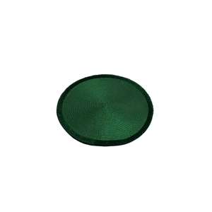 Round Braided Placemats Set of 4 Table Mats for Dining Tables Woven Washable Non-Slip Place mats (Green Shining, 4pcs)