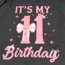 It's My 11th Birthday Girl Coquette Bow 11 Yr Old Aesthetic T-Shirt M