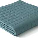 YnM Cooling Weighted Blanket for Adults, 15lbs Heavy Bed Throw for One Person of 140lbs, Perfect for Hot Sleepers or Warm Climates with Rayon/Glass Beads(60x80 Inches,Twin/Full Bed, Sea Grass)