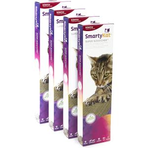 SmartyKat Super Scratcher Wide Corrugated Cat Scratcher for Cats & Kittens, Features Catnip Infusion Technology & Less Mess, Recycled Material, Brown