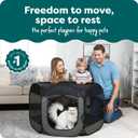 FurHaven Portable Pet Playpen for Dogs & Cats, Foldable Indoor Kitten Playpen with Mesh Sides, Pop Up Travel Dog Pen, Large, Gray