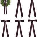Meseey Large Black Velvet Bows 6 Pcs Vintage Christmas Tree Topper Decor 28x12 Inch Wreath Bow for Indoor/Outdoor, Heavy Duty Xmas Ornaments (Black, 12 x 28 Inch)