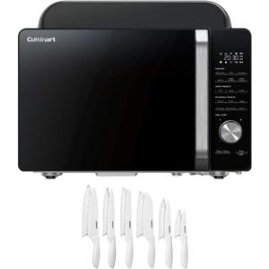 Cuisinart AMW-60 3-in-1 Microwave AirFryer Oven Bundle with Cuisinart Advantage 12-Piece White Knife Set with Blade Guards