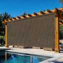 Outdoor Roller Shades for Patio 10'Wx8'H Mocha, 90% UV Block & Privacy Protection Outdoor Blinds, Cordless Porch Shades Outdoor Roll Up with Splicing Design 20-Min Install, 120"W x 96"H