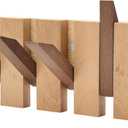 Natural Wood Wall Mounted Piano Coat Rack | Mounted Coat | Flip Up Wall Hook 6 Hooks | Entry Art Hooks in Walnut (Colorblock)