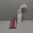 Concession Essentials 100 Count 6oz Snow Cone Cups with 100 8" Neon Spoon Straws, Pack of 200ct (100 cups/100 straws)