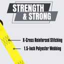 Ratchet Tie Down Straps, 1.5 inch x 12ft, 4400 LBS Break Strength for ATV, UTV, Motorcycle, Pickup Truck, Trailer, Rubber Coatded S-Hook and Soft Loop-4 Pack (Yellow)