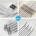 Large Metal Skewers For Grilling Shish Kebab Sticks 22 inch Skewers For Kabobs Flat Barbecue Skewer Stainless Steel Grill Stick for Meat, Chicken, Shrimp, Fruit, Vegetables(12PCS)