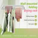ZdwCyl Wall Mounted Drying Rack,32 inches,Foldbale, Clothes Drying Rack,Laundry Drying Rack Wall Mount,Drying Rack Clothing Space Saver,Retractable,Collapsible,Folding Laundry Rack,White